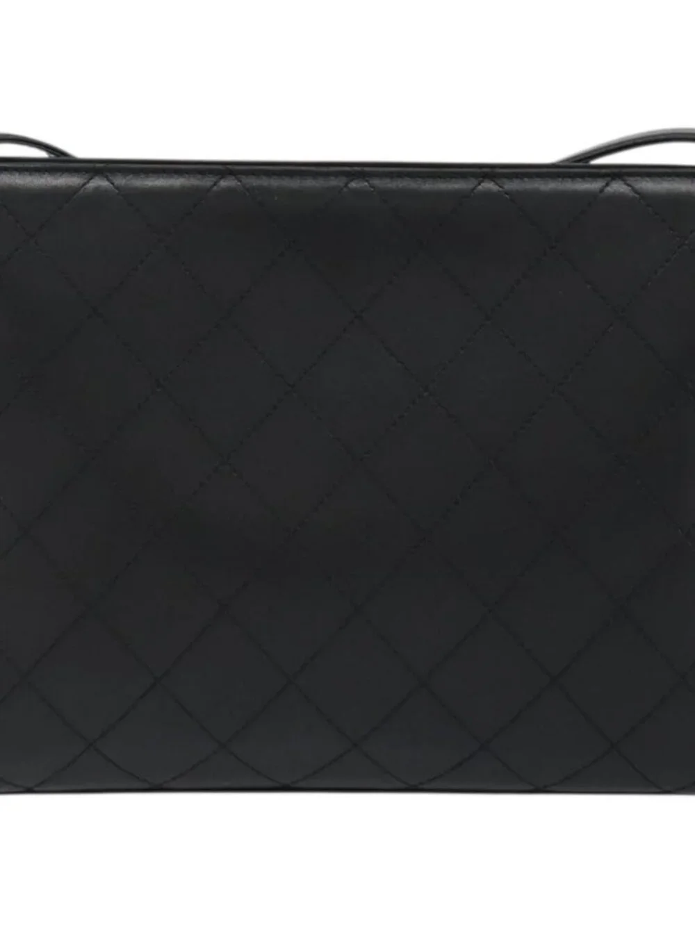 CHANEL Matelasse Shoulder Bag Leather Black Gold CC Auth mr2606V